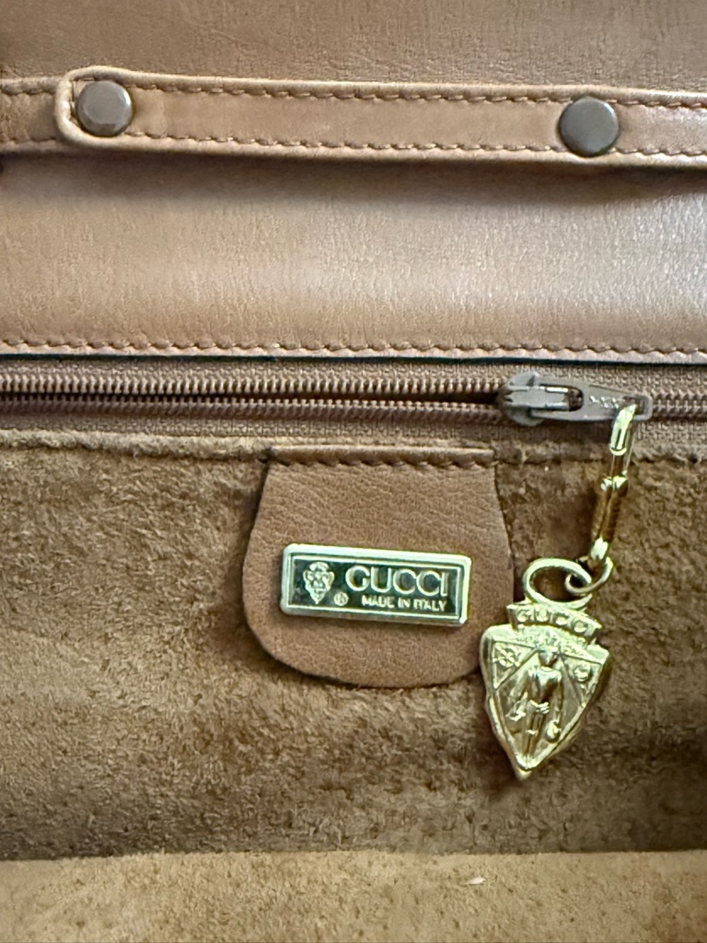 Gucci Vintage Cognac Leather Croc Trim Shoulder Bag Clutch - Picture 12 of 13